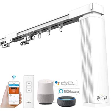 Quoya QL500 Smart Curtains System, Electric Curtain Track with Automated Rail【Motorized and Adjustable Tracks/Rod/Pole (up to 3.2 metres / 125 inches)】【Motor compatible with Alexa】