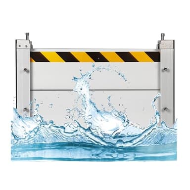 Aluminum Flood Barrier, Reusable Flood Protection Barrier, Removable Temporary Flood Door, Unit Module Design Flood Barriers for Doors, Basement, Subways, Garages, Roads, Diversions (39.37x15.75in)