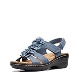 Clarks Women's Merliah Sheryl Heeled Sandal, Blue Interest, 8.5