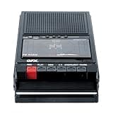 QFX RETRO-39 Portable Shoebox USB to Cassette Tape Recorder, Analog Cassette Tape Deck with Built-in Microphone, 3.5" Bluetooth Speaker with FM Radio