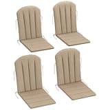 Outsunny Adirondack Chair Cushion Set of 4, Outdoor Chair Cushions with Ties, 25D High-Density Foam, High Back Patio Chair Cushions, Fade Resistant for Patio Furniture, 49" x 20" x 2", Beige