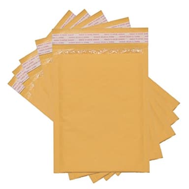 SALES4LESS - Kraft Bubble Mailers, Self-Seal, Waterproof & Cushioned Padded Envelopes for Shipping, 10.5 x 16 in (10 Pack, Gold)