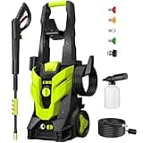 Electric Pressure Washer, 2.5 GPM Power Washer with 4 Quick Connect Nozzles, High Pressure Cleaning Machine with Foam Cannon for Cars/Fences/Driveways/Patios/Home Cleaning