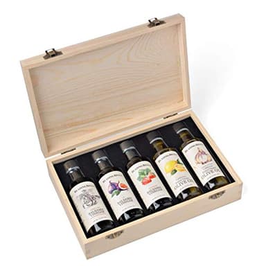 Blazing Bella Chef’s Set – Balsamic Vinegar and Olive Oil Set – Barrel-Aged Balsamic from Modena, Italy & Cold-Pressed California Olive Oils – 5 Essential Flavors – 100ml Bottles