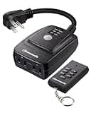 DEWENWILS Light Sensor Timer Waterproof, Plug in Timer Switch, 100 ft Range Remote Control with 2 Grounded Electrical Outlets for Outdoor String Lights, 15A 1/2HP UL Listed