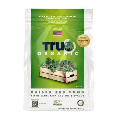 True Organic Raised Bed Food – Organic Fertilizer for Herbs, Flowers, Vegetables & Fruits – 4lb Bag Covers 30 Sq. Ft.