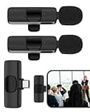 Wireless Lavalier Microphone Usb C, Lapel Bluetooth Mic for Apple iPhone 15 Pro Max/ Plus, Lavalier Microfono Inalambrico Para Android Phone Collar Clip On Mic Mini Lav for Vedio Youtube iPhone 16