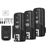 Godox CT-16 Wireless Radio Flash Trigger Receiver Kit,433MHz 4 in 1 Transmitter with 3pcs Receiver Compatible for Canon Nikon Sony Pentax Olympus DSLR Camera Flash Trigger,Studio Strobe Lighting