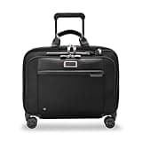 Briggs & Riley Large Spinner Brief - Carry On Luggage for Travel, Suitcases with Wheels, Softside Rolling Bag for Men & Women, Fits up to 17" Laptops, Interlocking Handle - @work, Black