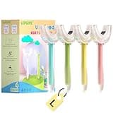 LEPGIFE U Shaped Kids Toothbrush 4 Pack, U-Type Whole Mouth Toothbrush for Kids (Age 6-10)
