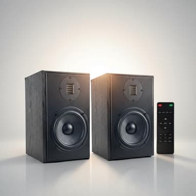 SAMTRONIC 6.5" Power Bluetooth Bookshelf Speakers Pair with 4 inches Air Motion Tweeter Near Field Studio Monitor Speaker, Bluetooth V5.0,RCA,Opt,HMDI(ARC),USB and Remote Control (6.5 inches)