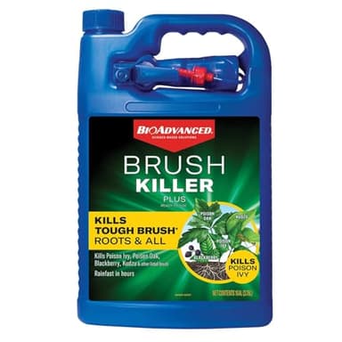 BioAdvanced Brush Killer Plus Spray - Kills Tough Brush like Poison Ivy - Visible Results in 1-6 Weeks - Rainproof in 4 Hours - 1 gal Bottle
