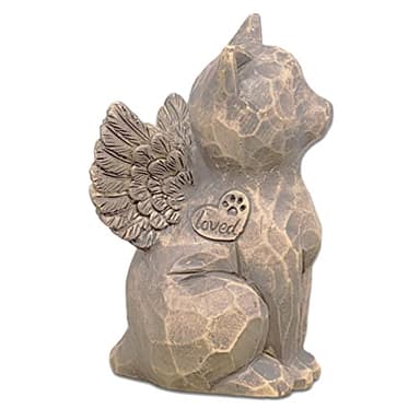 Tsyulog Cat Angel Memorial Figurine, Cat Memorial Gifts, Losing a Cat Sympathy Gift, Cat Gifts for Cat Lovers, Passed Away Cat Gift, Sculpted Hand-Painted Figure