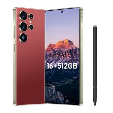Bnjbmj I25 Ultra Flagship Killer Smartphone - Snapdragon 8 Gen 3, 16GB+512GB, Massive 6.99" FHD+ Display, 108MP+68MP Pro Cam, 7000mAh 2-Day Battery, Android 14, Includes Stylus Pen (Wine Red)