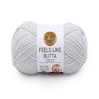 Lion Brand Yarn Feels Like Butta Yarn, Velvety-Soft Yarn for Crocheting and Knitting, 1 Pack, Pale Grey