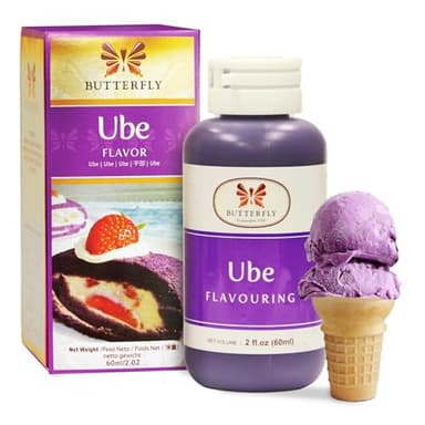 Butterfly Ube Flavoring Extract 2 oz – Purple Yam Essence for Baking, Lattes, Ice Cream, Jam & Halaya Recipes