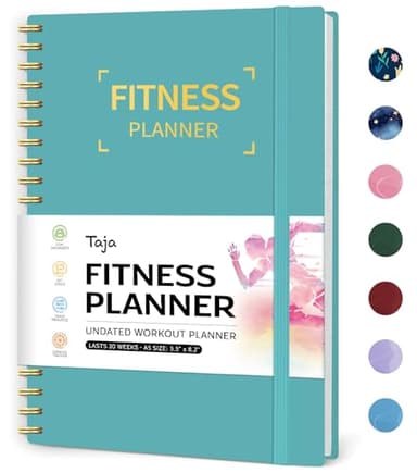Fitness Workout Journal for Women & Men, A5(5.5" x 8.2") Workout Log Book Planner for Tracking, Progress, and Achieving Your Wellness Goals-Blue