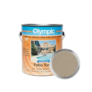 Kelley Technical Coatings Olympic Patio Tones - Desert Sun - 1 Gallon - Non-slip acrylic deck and patio coating, concrete restorer.
