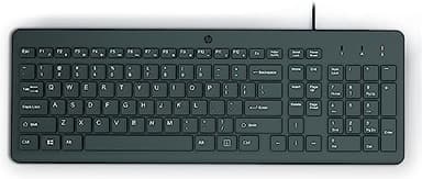HP 150 Wired Keyboard - Full-Sized, Keyboard with Numeric Keypad - Silent-Touch Chiclet Keyboard - Ergonomic, Comfortable Design - USB Plug-and-Play Connectivity, LED Indicators (664R5AA, Black)