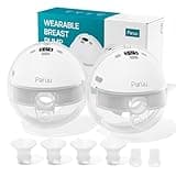 Paruu P16 Hands-Free Electirc Wearable Breast Pump, Strong Suction, Portable Breast Pump, Low Noise, 4 Modes & 12 Levels - 19/21/24mm Insert/Flange, 2 Pack (White)
