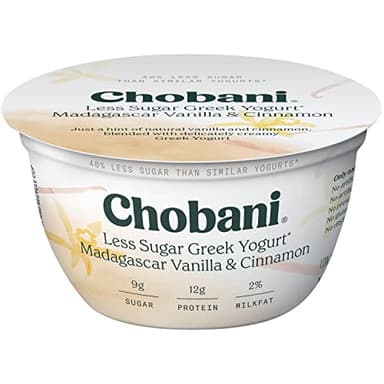 Chobani® Less Sugar Low-Fat Greek Yogurt Madagascar Vanilla Cinnamon 5.3oz