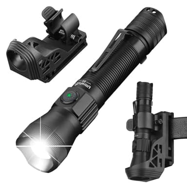 ULTRAFIRE Tactical EDC Flashlight with Holster,1350 High Lumens Rechargeable Police Flashlight with Belt Holder,Zoomable LED Flashlights for Emergency,Law Enforcement Torch E5
