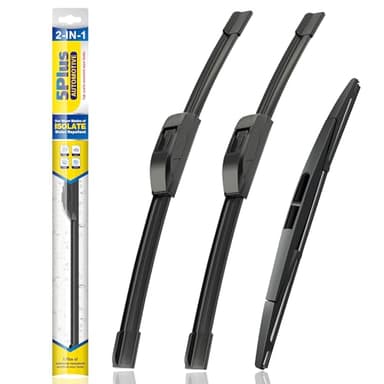 5 PLUS® Windshield Wiper Blades Replacement for 2023-2018 Jeep Wrangler Windshield Wipers (Pack of 3), Automotive Replacement Windshield Wiper Blades For My Car Water Repellent-16"/16"/12"