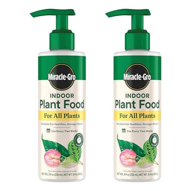 Miracle-Gro Indoor Plant Food for All Plants, Liquid Plant Food for Houseplants, Flowers, Vegetables, Herbs, and More, 8 fl. oz., 2-Pack