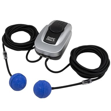 CrystalClear PondAir 2, Complete Aeration Kit, Whisper Quiet Water Garden Oxygenation Bubbler System Adds Oxygen to Koi & Fish Ponds, Outdoor Aerator Compressor Pump, Tubing & 2 Air Submersible Stone