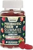 Fiber Supplement Gummies for Digestive Health & Regularity Support, Fiber 4g Gummy for Adults, Daily Prebiotic Supplements, Natural Prebiotic Fiber Gummy, Plant Based, Strawberry Flavored - 60 Gummies