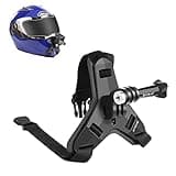 PULUZ Motorcycle Helmet Chin Strap Mount for GoPro HERO12 Black 11 10/DJI Osmo Action 2 3/Insta360 X4 X3 Ace Pro ONE X2 and Other Action Cameras Motorcycle Helmet POV Shooting Accessories (Black)