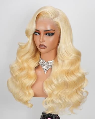 ALIDIDI MINI KNOTS 613 13x6 Lace Front Wig Human Hair 200 Density Blonde Wig Human Hair 26 Inch Body Wave 100% Real Human Hair True Length Random Dyeing No Shedding No Synthetics Triple Lifespan 3X