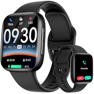 Smart Watch for Men Women, 1.85" AMOLED Screen Smartwatch Compatible iPhone/Samsung/Android (Answer/Make Call), 100+ Sport Modes Fitness Tracker with Heart Rate/SpO2/Sleep Monitor 3ATM Waterproof