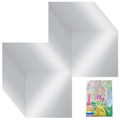 AHANDMAKER 100 Sheets Aluminum Metal Crafts DIY Foil Roll 0.07 mm Thick Tinfoil Flashing Roll Metal Sheets for Crafting Art Painting Engraving and Embossing (6 Inch X 6 Inch, Silver)