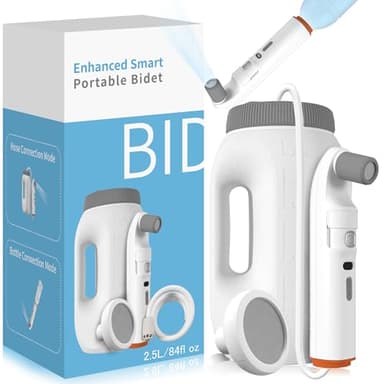 Portable Bidet with LED Display – High Pressure Travel Bidet with Shower-Head, 2.5L Tank, Dual Modes & Adjustable Spray | 1600mAh Battery | Leakproof IPX6 | for Women, Men & Postpartum Care