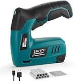 NEU MASTER Electric Staple Gun, 2 in 1 Cordless Staple Gun/Brad Nailer, 4V Electric Stapler with 2000 Staples & Nails, Cable Staple Gun with USB Charger for Wood, Upholstery, Carpentry, Crafts, DIY