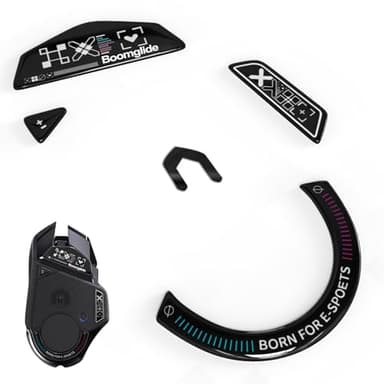 YIMAGUJRX Glass Mouse Skates for Logitech G 502 Lightspeed Wireless,Fastest and Smoothest Mouse Feet/Skates (Black Print)