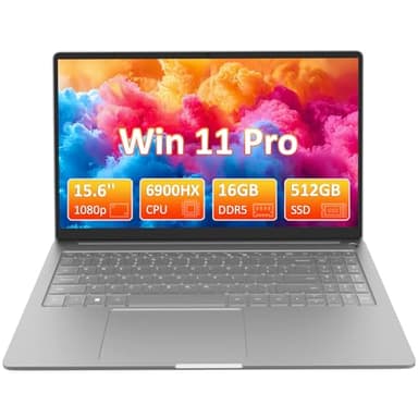Auusda 2025 15.6" IPS Laptop - Ryzen 9 6900HX 16GB RAM 512GB SSD, DDR5, (8-Core 16-Thread, 3.3GHz - 4.9GHz), Backlit Keyboard, Fingerprint Login, Numpad, Computer with 100W Type-C, HDMI, Win 11, Grey