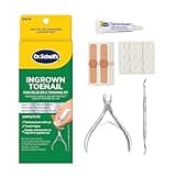 Dr. Scholl's INGROWN TOENAIL PAIN RELIEVER & TRIMMING KIT, 0.3 oz // Only OTC Treatment Proven to Relieve Ingrown Toenail Pain - Includes Medicated Gel + Foam Rings + Bandages + Clipper & Pusher Tools