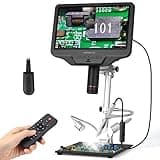 Andonstar AD409 Pro 10.1'' Digital Microscope with Endoscope, HDMI Soldering Microscope Pro Metal Stand, USB Electronic Microscope Inspection Camera for Circuit Board Phone Repair Windows PC Support