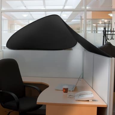 Juexica Foldable Office Cubicle and Desk Shade, Portable 27.5 Inch Cubicle Shade Canopy for Light Sensitive Workers, Block Light and Airflow, for Working Partitions Corner Privacy Accessories(Black)