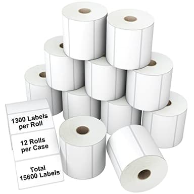 Labelchoice 3-Proof 2"x1" Direct Thermal Barcode Labels Rolls for Zebra LP2824 ZD411 ZD410 ZD421 ZD420 GK420D, 12 Rolls 15600 Pcs Waterproof Return Address Label Used with Rollo MUNBYN Desktop Printer