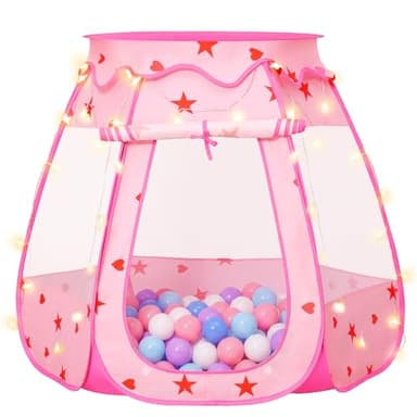 Suncuber Pop Up Princess Tent with Star Light：Toy for Girl Birthday Gifts, Portable Ball Pit with Outdoor Carry Bag, Collapsible Kids Play Tent for Toddler Indoor Activity Playhouse, NO Balls(Pink)