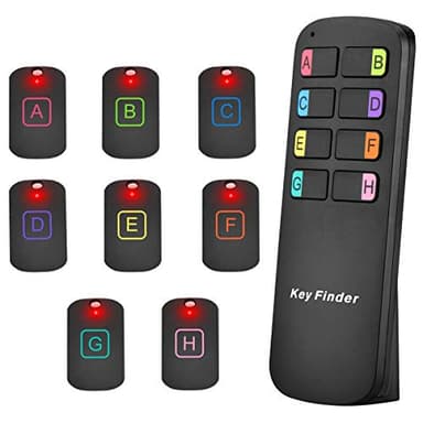 Key Finder Locator Tags, Lost Remote Finder Make Noise, TV Remote Control Finder with Sound 8 Receivers 85DB Beeper LED Light Wireless Item Tracker Locators Find Keys Device for Wallet Pets Gift