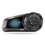 Fodsports FX-S Motorcycle Bluetooth Headset V5.4, 2-Way Helmet Intercom Communication System with IP67 Waterproof, CVC Noise Cancellation, Hands-Free Music/Call, 2 Type Mics, Black