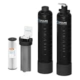 Aquasure Serene Lite 800K Gallons Whole House Salt-Free Water Conditioner/Descaler Bundle with Pleated Sediment Filter and GAC/KDF55 Treatment System for 1-3 Bathrooms | Removes 99% of Contaminants