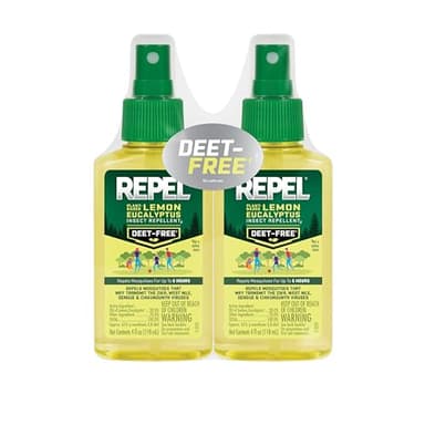 Repel Plant-Based Lemon Eucalyptus Insect Repellent, 4 Ounces, DEET-Free Pump Insect Repellent Repels Mosquitoes For 6 Hours With Plant-Based Ingredients, 2 Pack