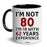 WHIDOBE 80th Birthday Gifts for Women, Men, Dad, Mom - 1944 Birthday Gifts for Women, 80 Years Old Birthday Gifts Coffee Mug for Wife, Friend, Sister, Her, Brother, Colleague, Coworker, Christmas