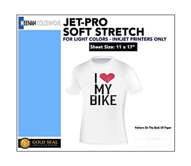 IRON ON HEAT TRANSFER PAPER JET-PRO SS SOFSTRETCH 11 x 17" CUSTOM PACK 100 SHEETS