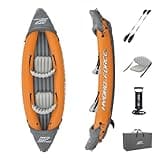 Bestway Hydro-Force Rapid X2 Inflatable Kayak Set | Seats 2 Persons | Includes Paddles, Hand Pump, Fins, Carry Bag, and Repair Patch Kit